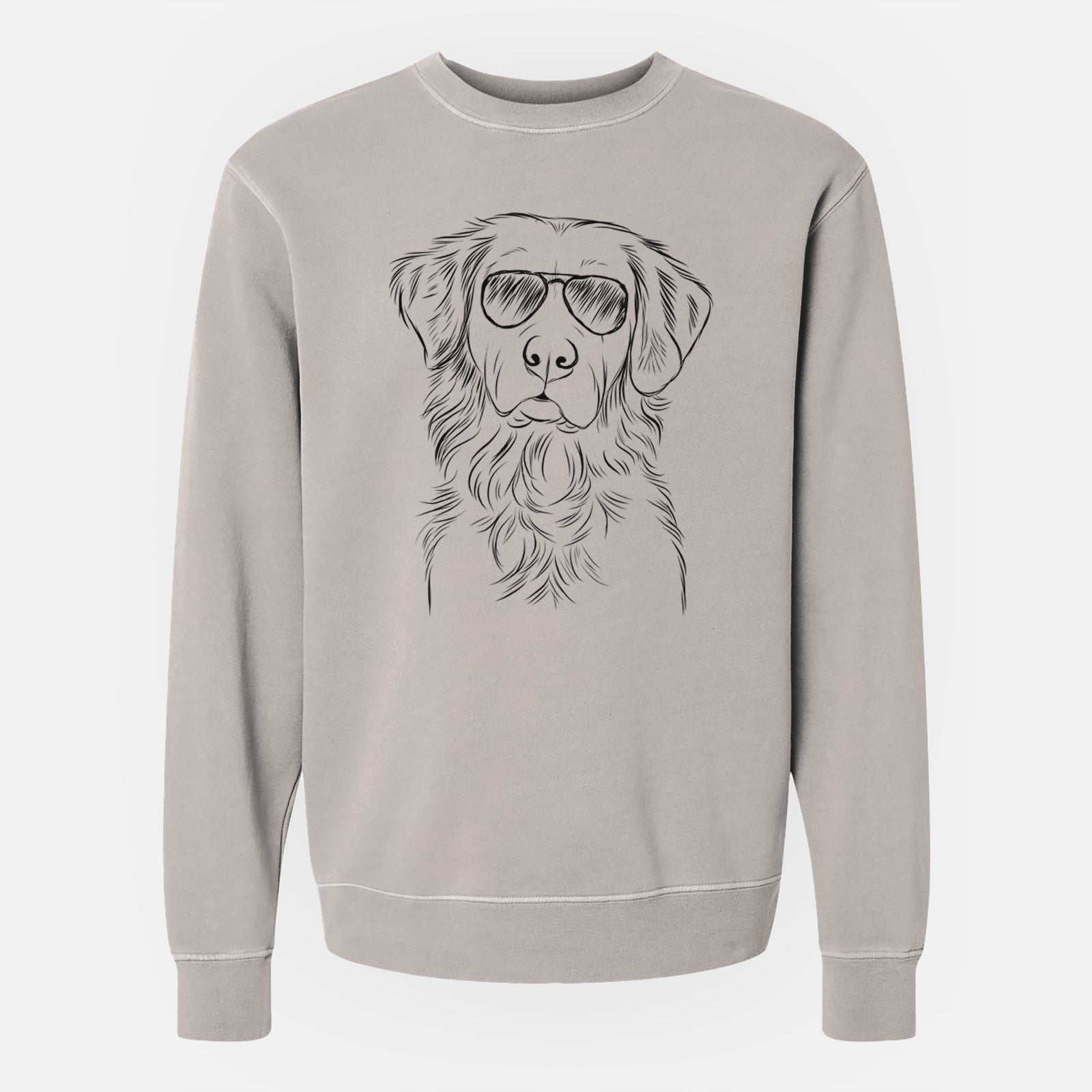 Aviator Linden the Golden Retriever - Unisex Pigment Dyed Crew Sweatshirt