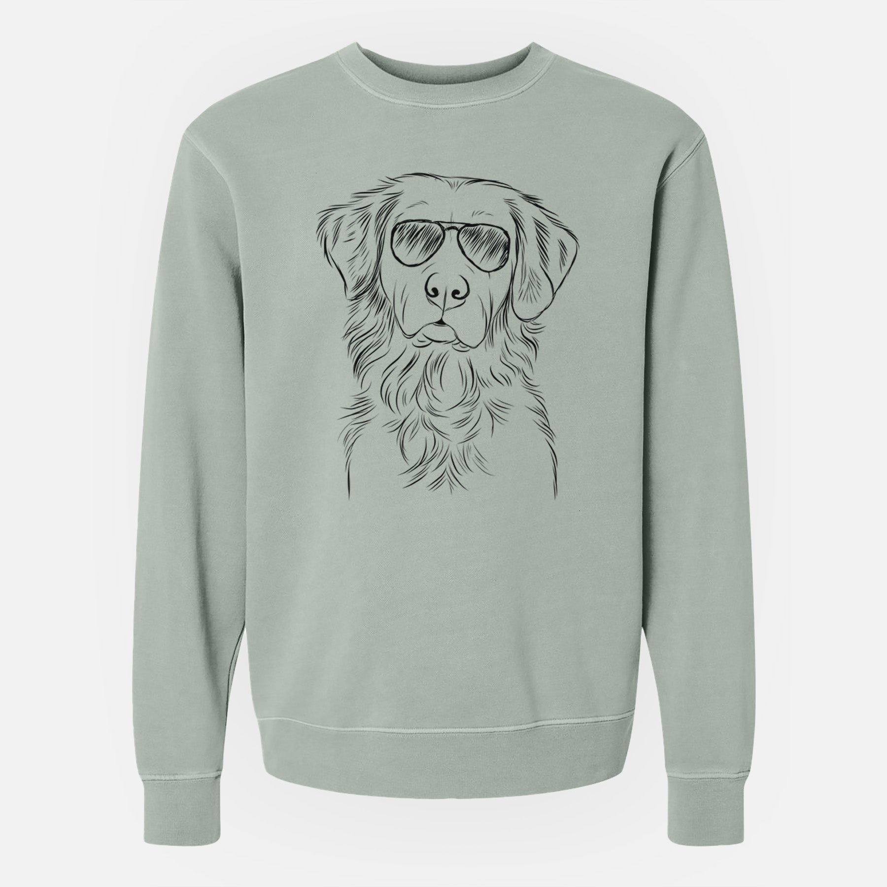 Aviator Linden the Golden Retriever - Unisex Pigment Dyed Crew Sweatshirt