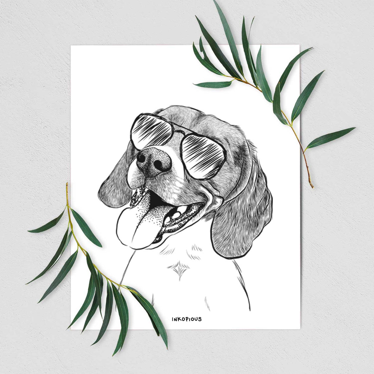 Little Bandit the Beagle Art Print
