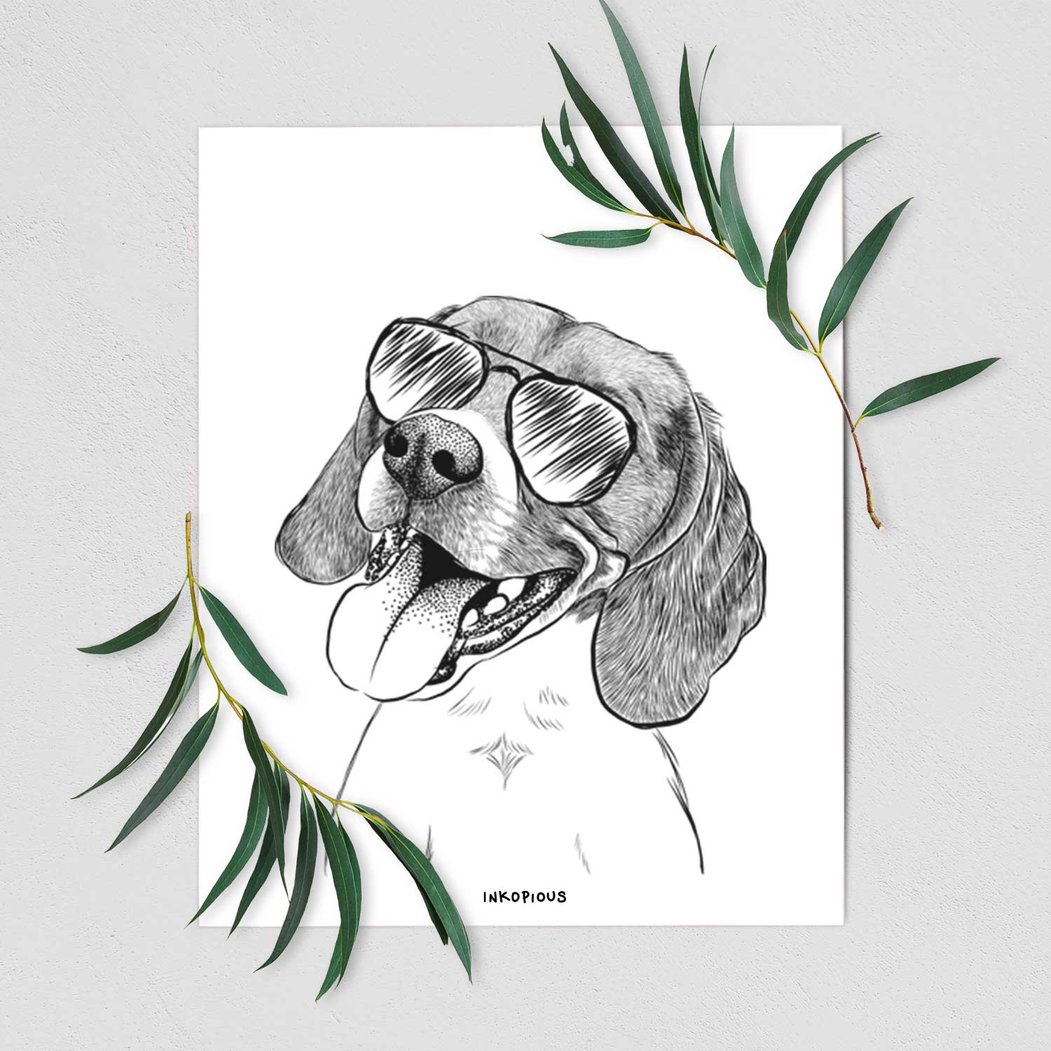Little Bandit the Beagle Art Print