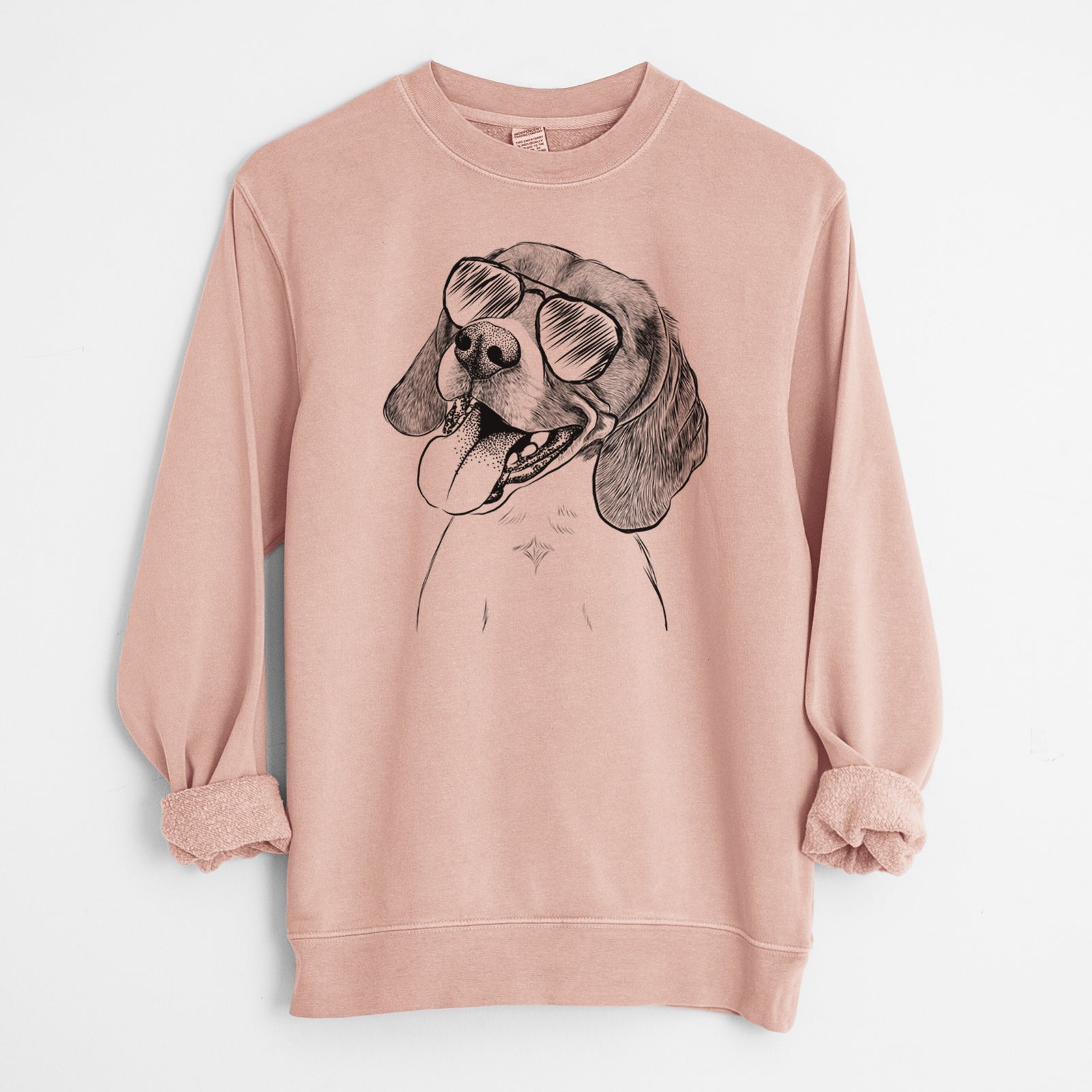 Aviator Little Bandit the Beagle - Unisex Pigment Dyed Crew Sweatshirt