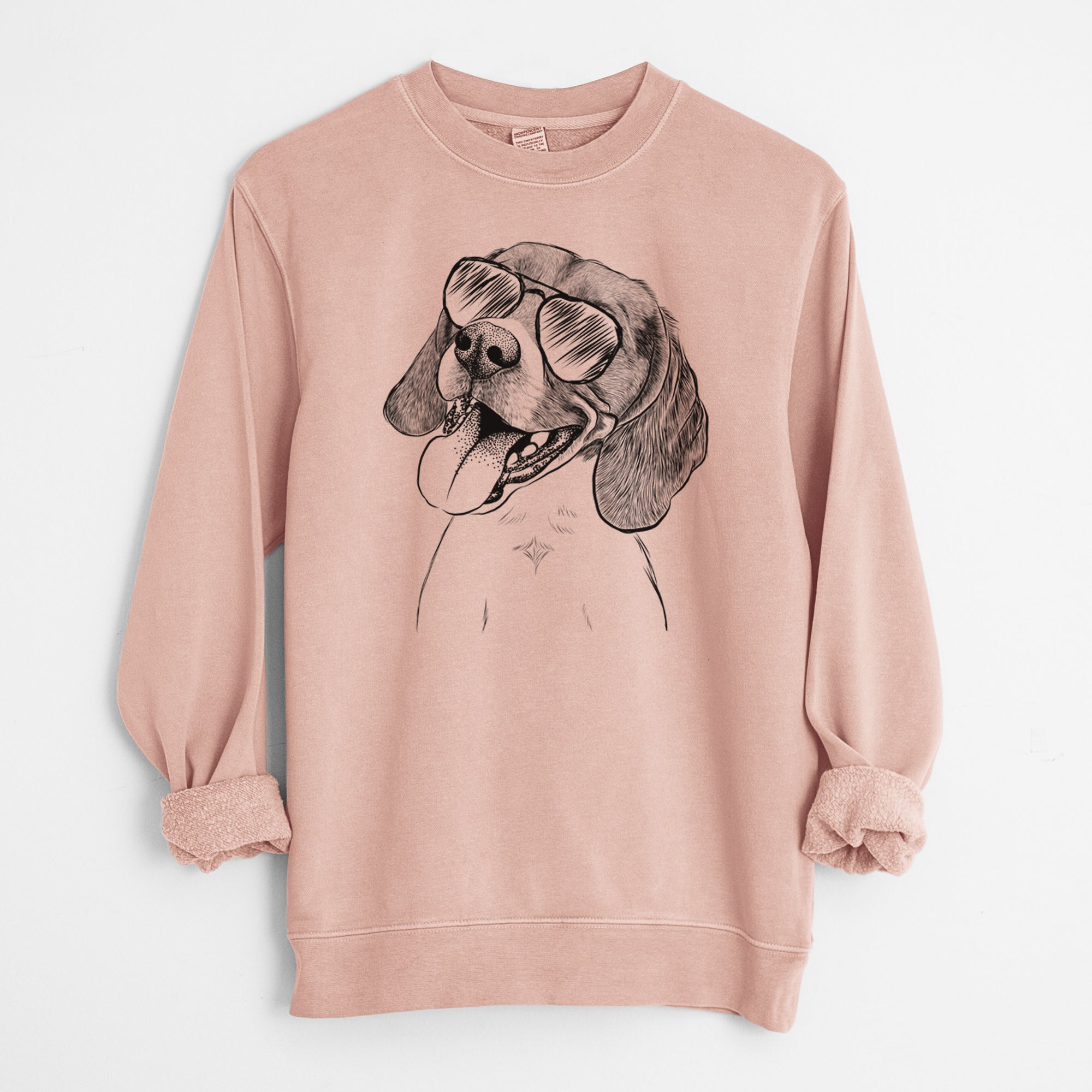 Aviator Little Bandit the Beagle - Unisex Pigment Dyed Crew Sweatshirt