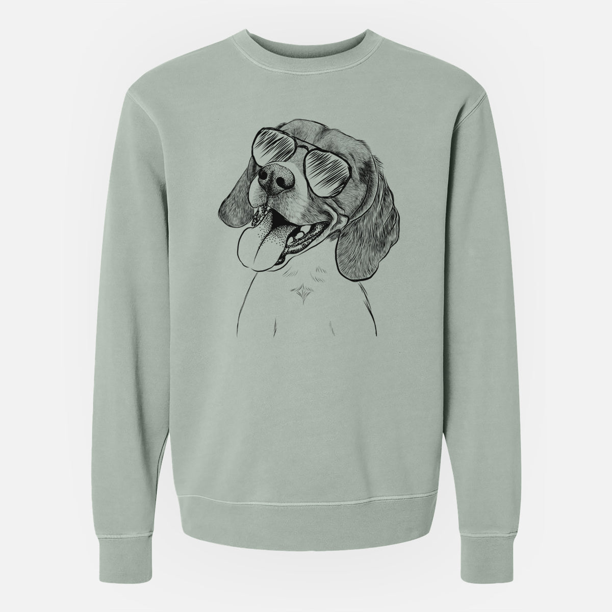 Aviator Little Bandit the Beagle - Unisex Pigment Dyed Crew Sweatshirt