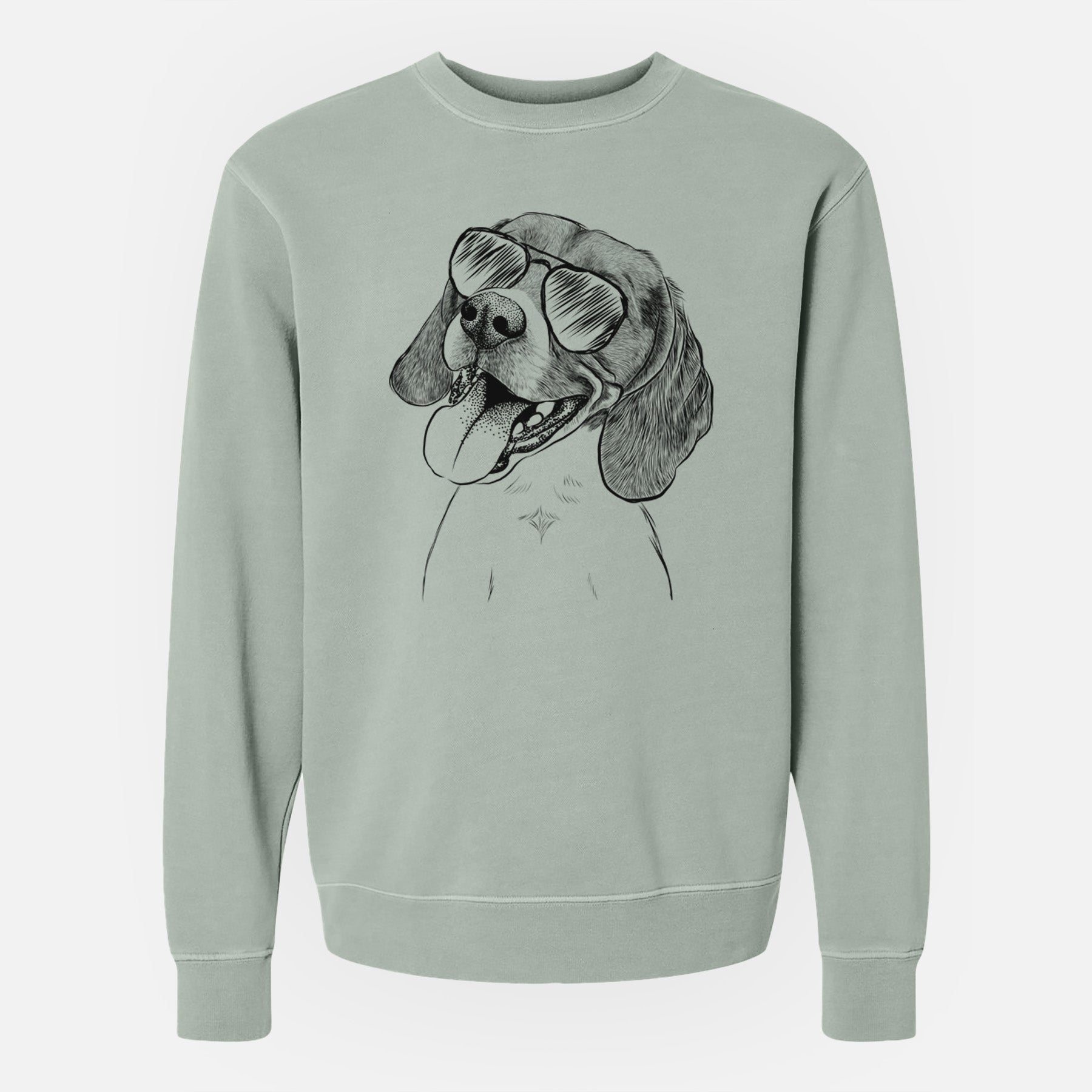 Aviator Little Bandit the Beagle - Unisex Pigment Dyed Crew Sweatshirt