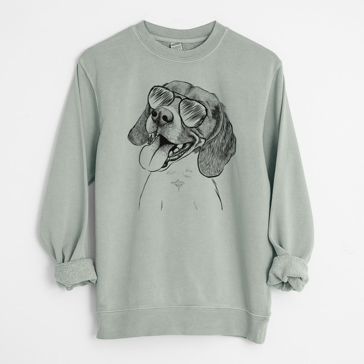 Aviator Little Bandit the Beagle - Unisex Pigment Dyed Crew Sweatshirt