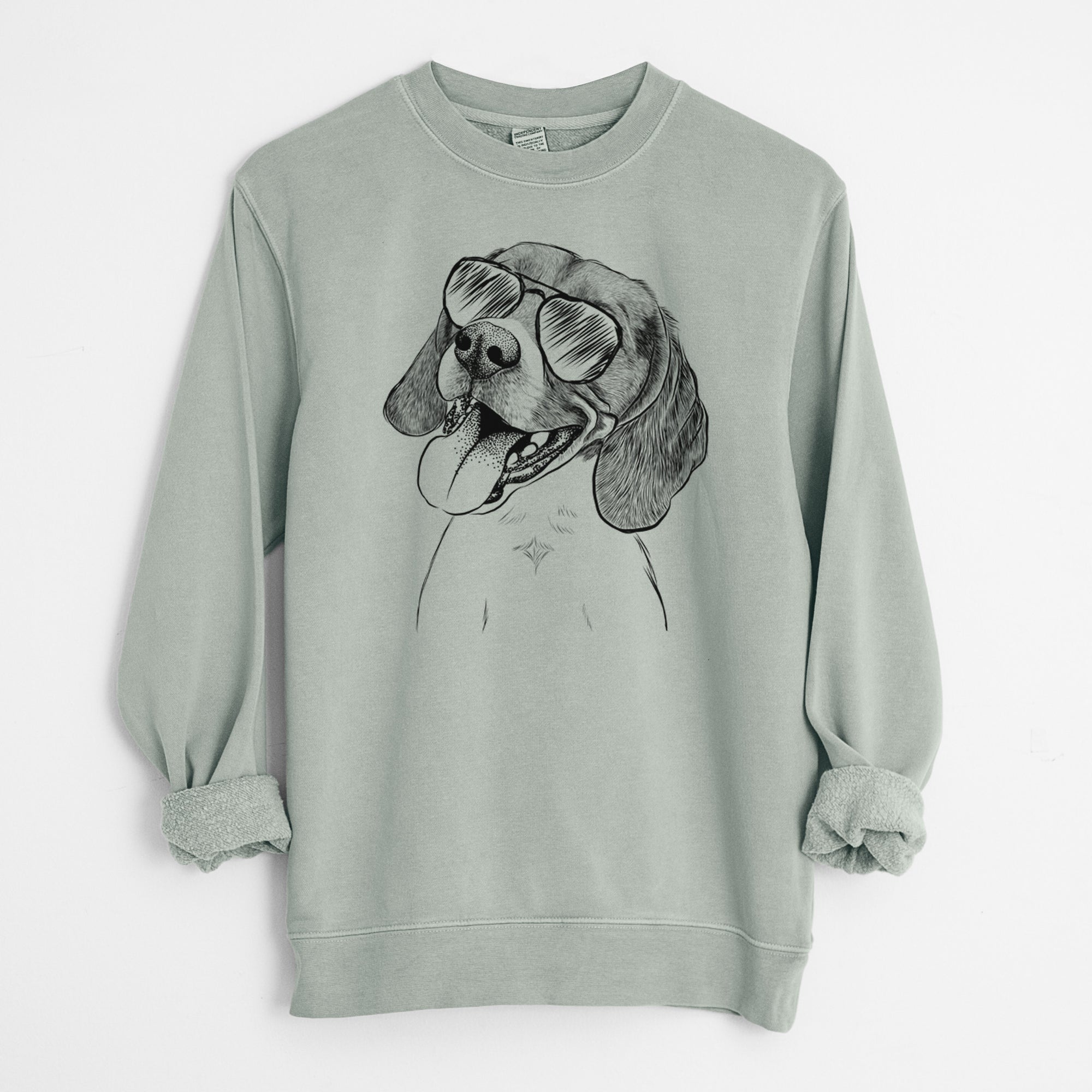 Aviator Little Bandit the Beagle - Unisex Pigment Dyed Crew Sweatshirt