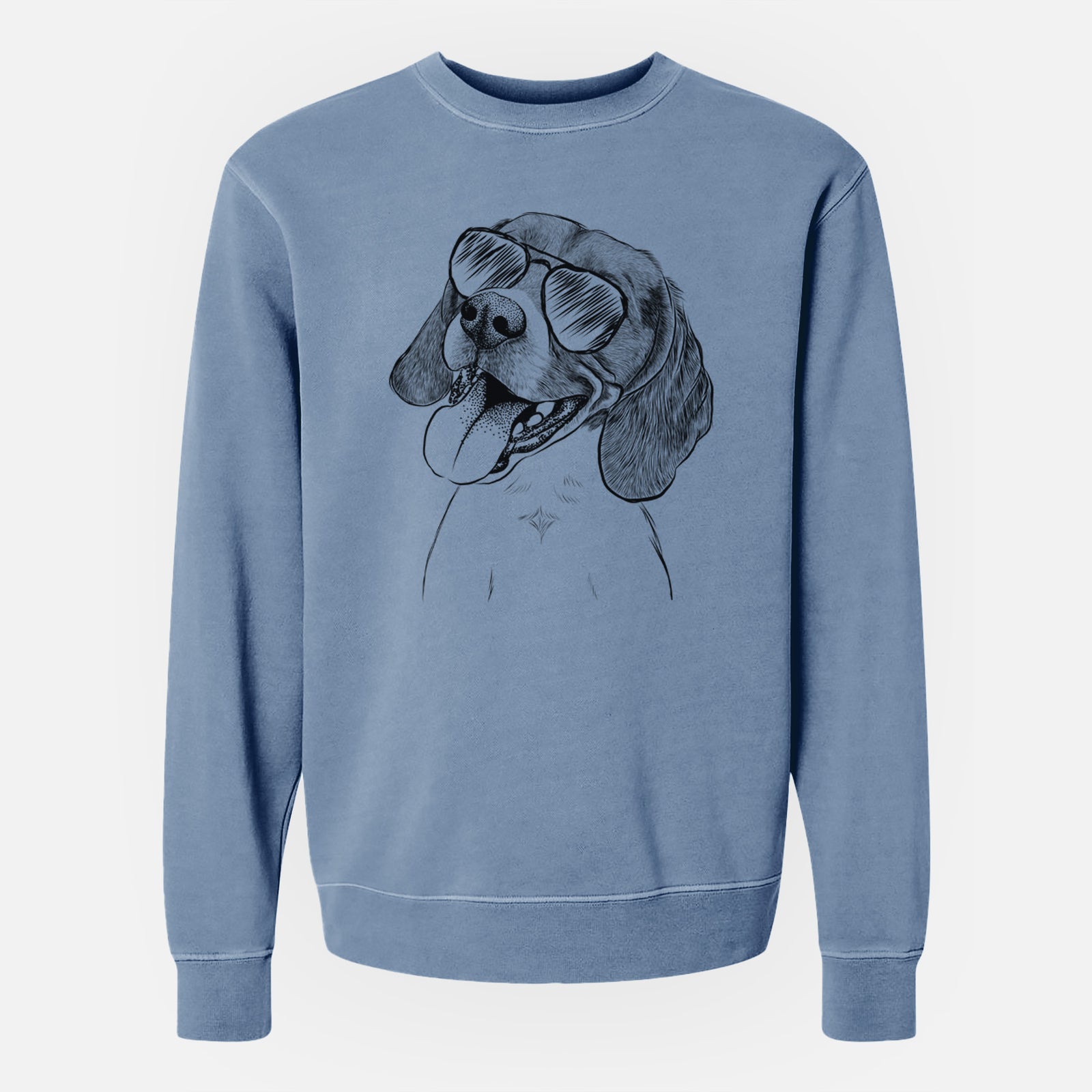 Aviator Little Bandit the Beagle - Unisex Pigment Dyed Crew Sweatshirt
