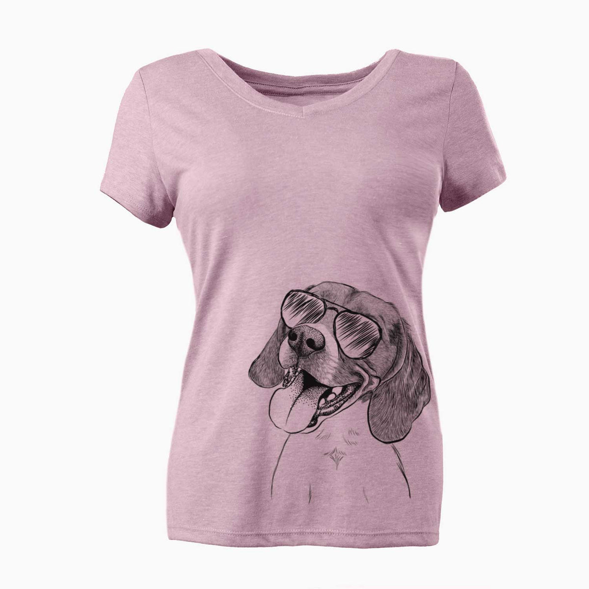 Aviator Little Bandit the Beagle - Women's V-neck Shirt