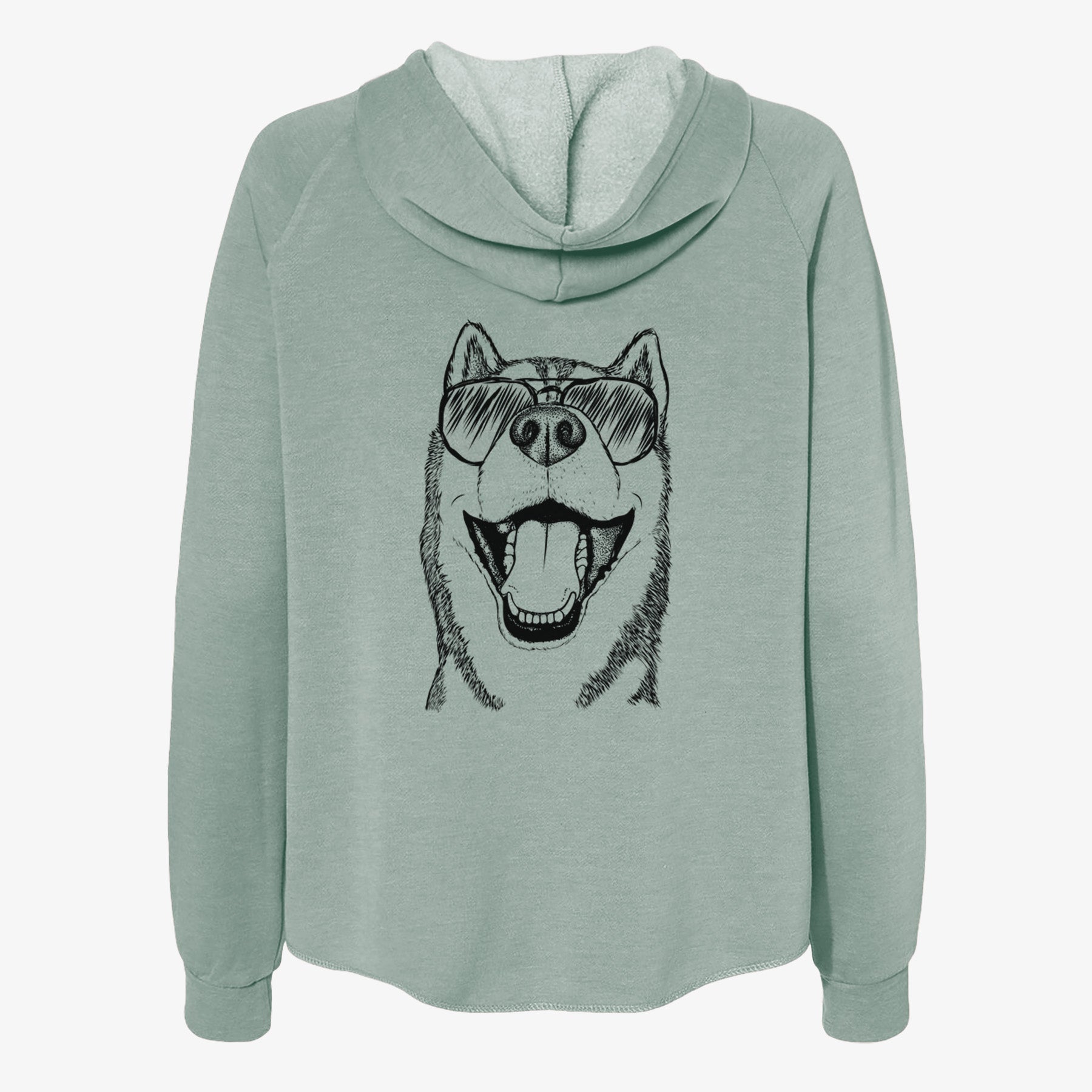 Little Country the Siberian Husky - Women's Cali Wave Zip-Up Sweatshirt