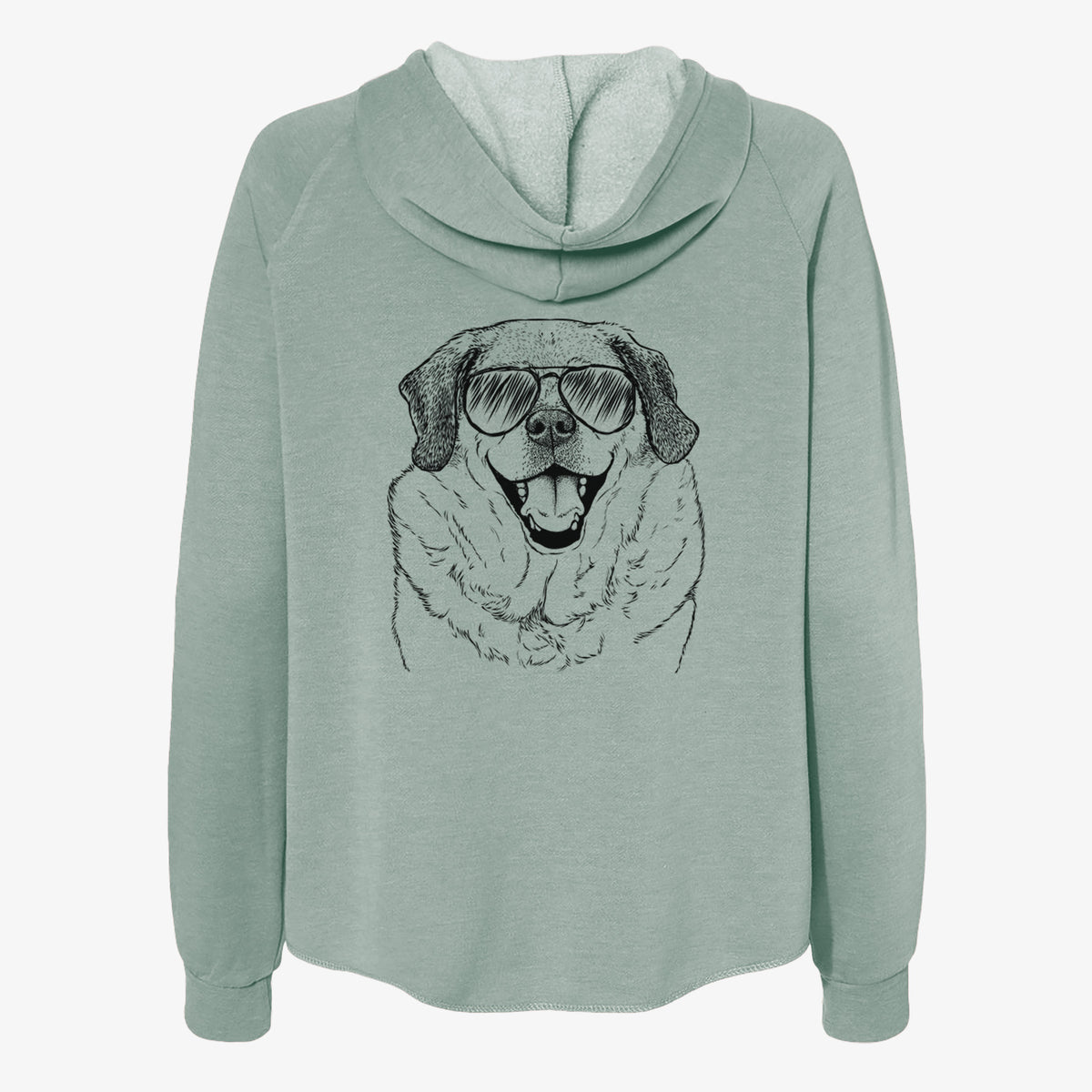 Little Man the Puggle - Women's Cali Wave Zip-Up Sweatshirt