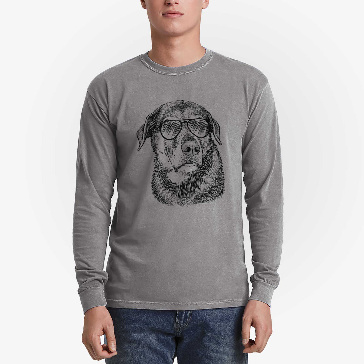 Aviators Lobo the Shepherd Mix - Heavyweight 100% Cotton Long Sleeve