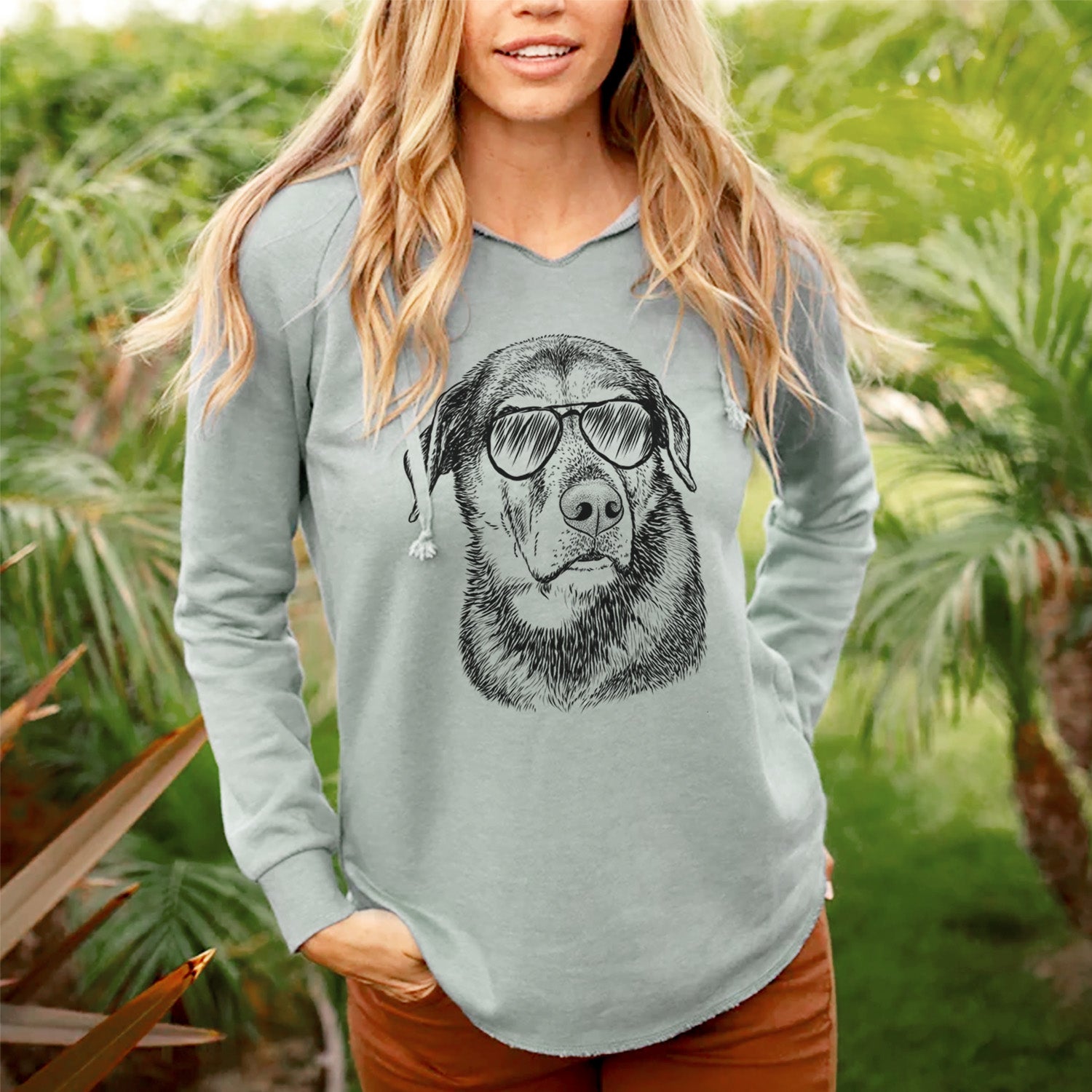 Aviator Lobo the Shepherd Mix - Cali Wave Hooded Sweatshirt