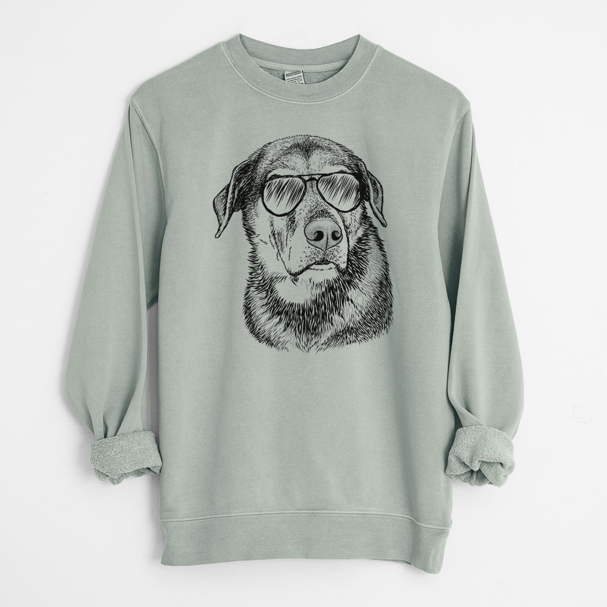 Aviator Lobo the Shepherd Mix - Unisex Pigment Dyed Crew Sweatshirt