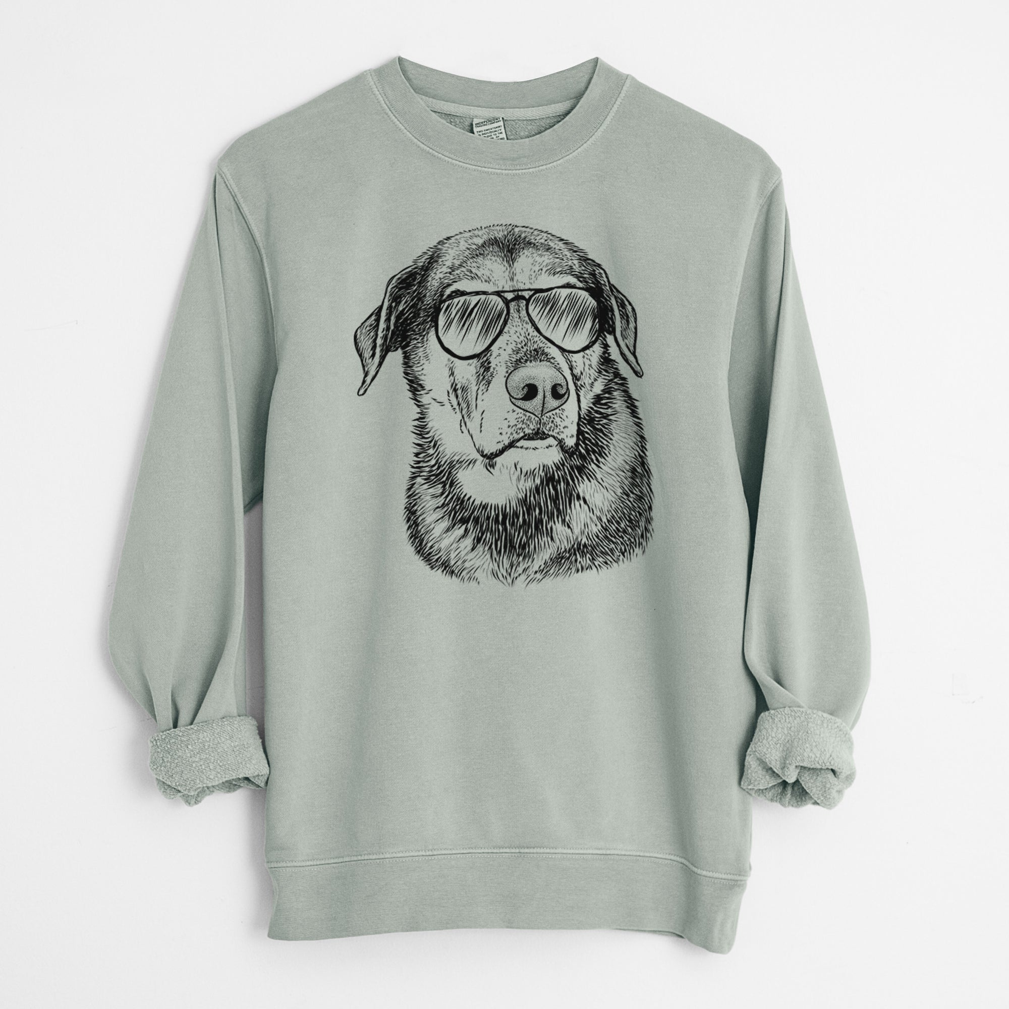 Aviator Lobo the Shepherd Mix - Unisex Pigment Dyed Crew Sweatshirt