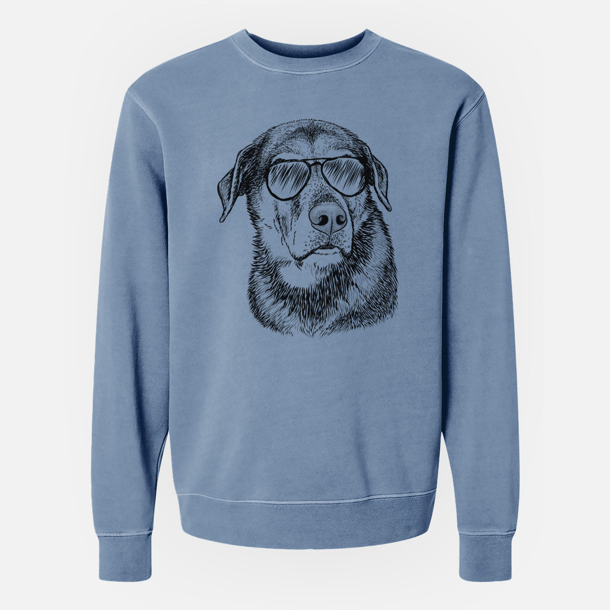 Aviator Lobo the Shepherd Mix - Unisex Pigment Dyed Crew Sweatshirt