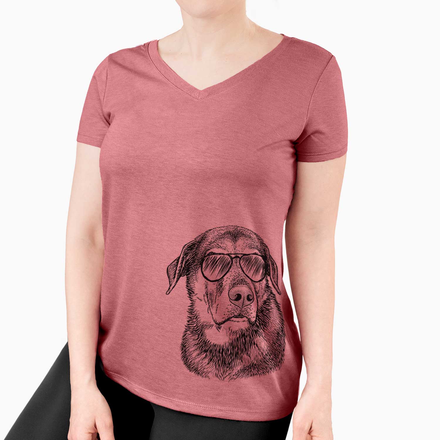 Lobo the Shepherd Mix - Women's V-neck Shirt