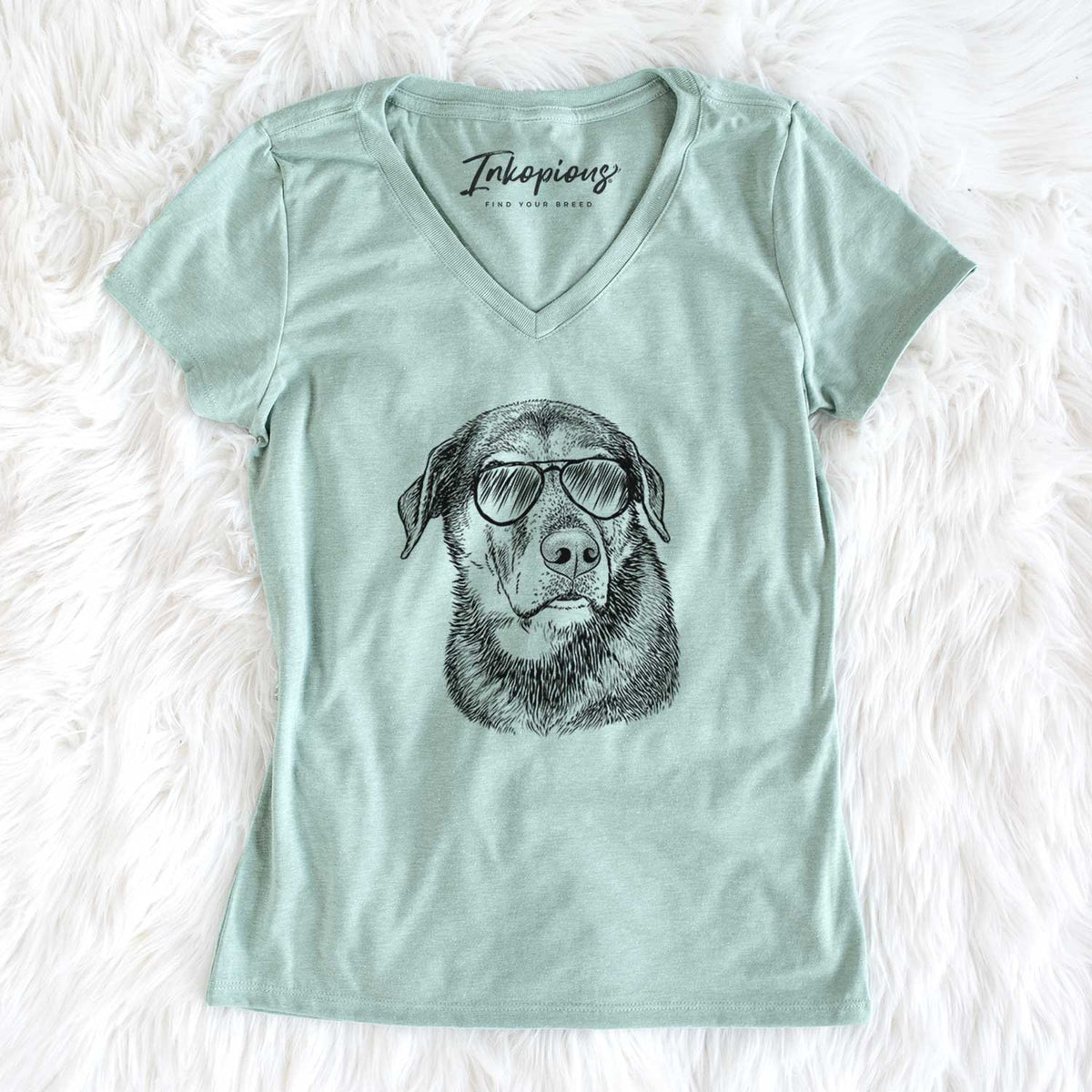 Aviator Lobo the Shepherd Mix - Women's V-neck Shirt