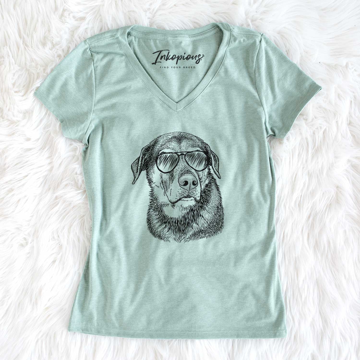 Aviator Lobo the Shepherd Mix - Women's V-neck Shirt