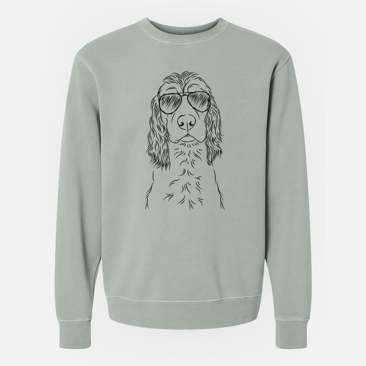 Aviator Logan the Cocker Spaniel - Unisex Pigment Dyed Crew Sweatshirt