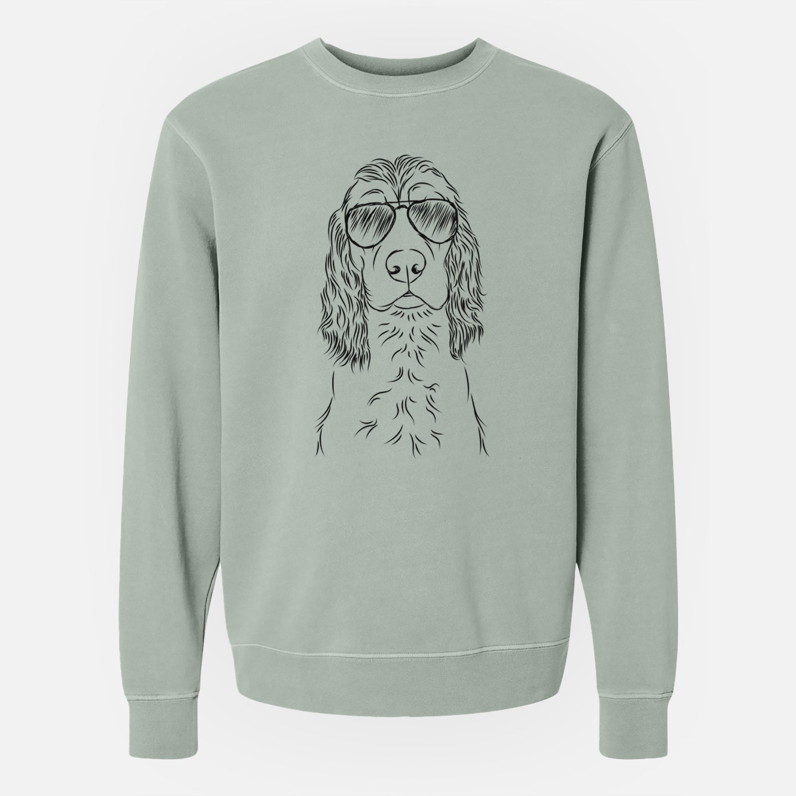 Aviator Logan the Cocker Spaniel - Unisex Pigment Dyed Crew Sweatshirt