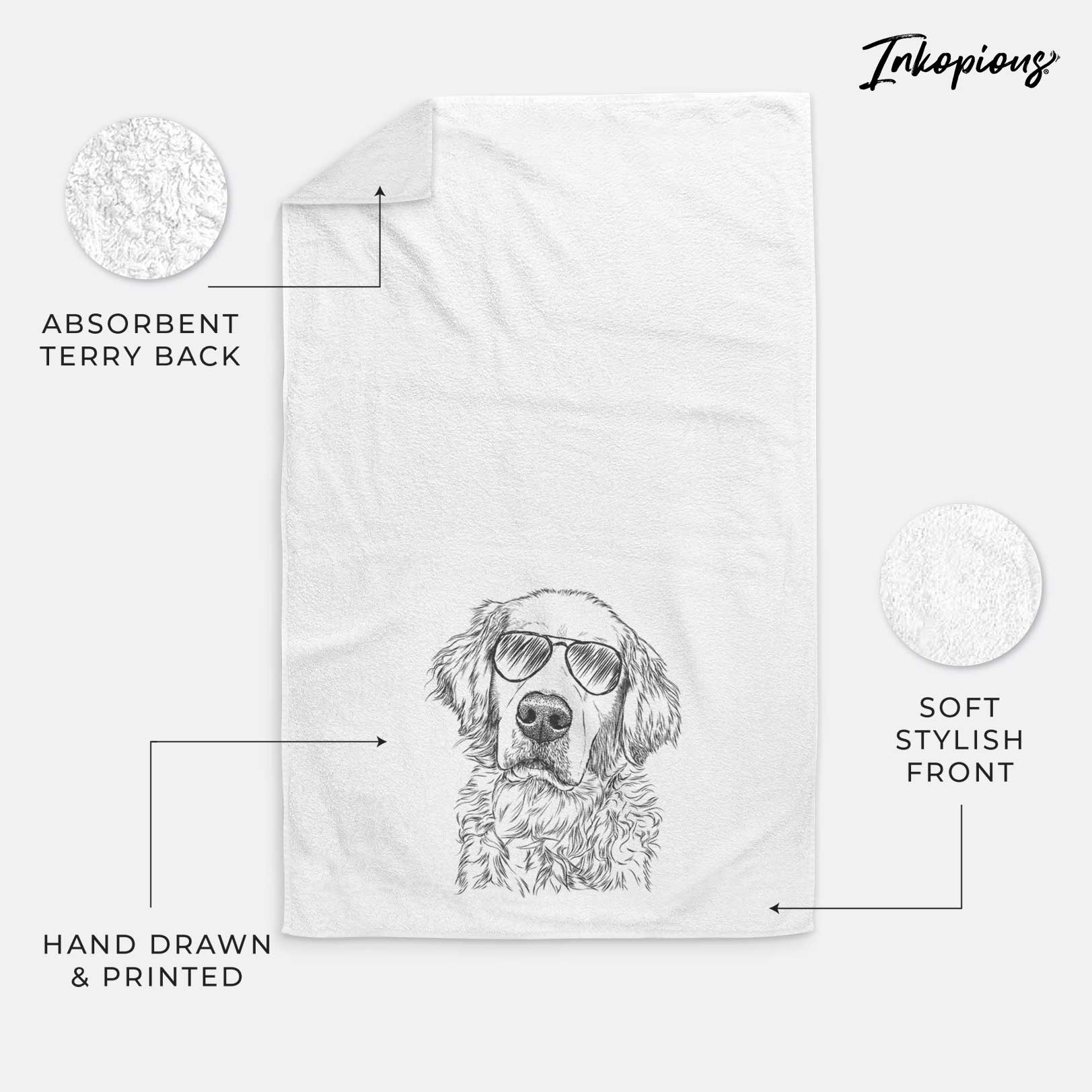 Loganator the Golden Retriever Decorative Hand Towel