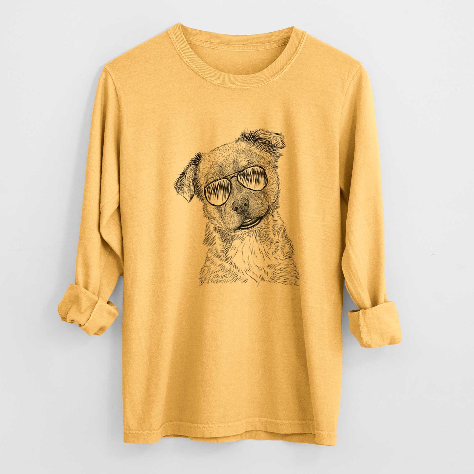 Aviators Loki Bear the Australian Cattle Dog Mix - Heavyweight 100% Cotton Long Sleeve