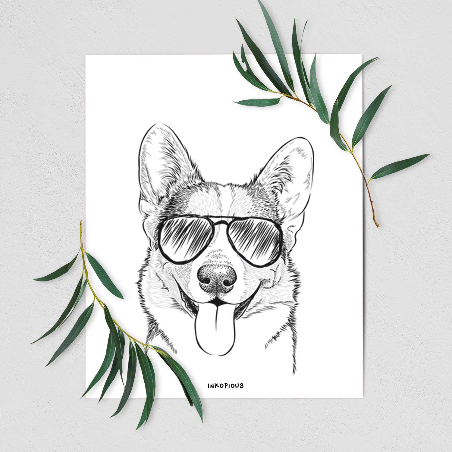 Loki the Corgi Art Print