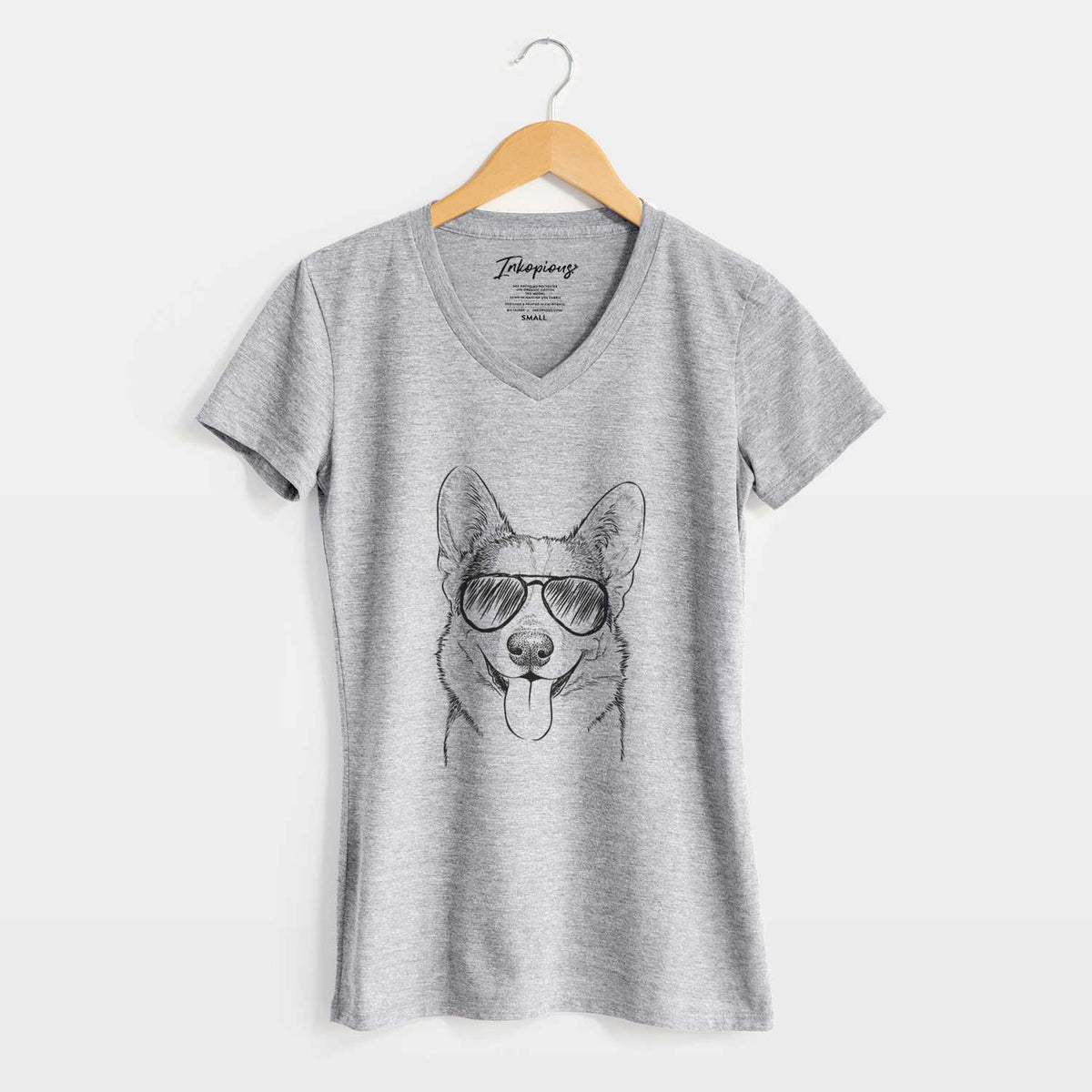 Aviator Loki the Corgi - Women's V-neck Shirt