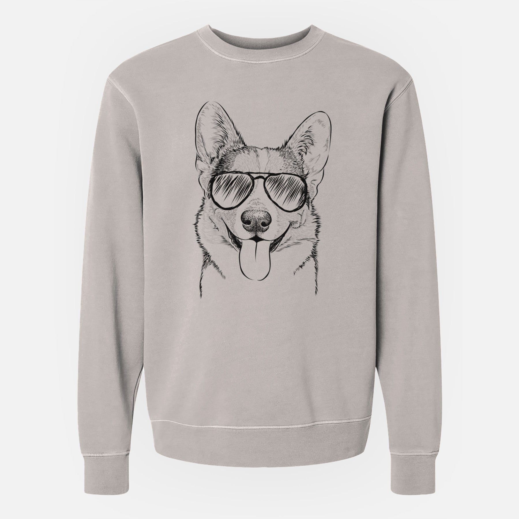 Aviator Loki the Corgi - Unisex Pigment Dyed Crew Sweatshirt