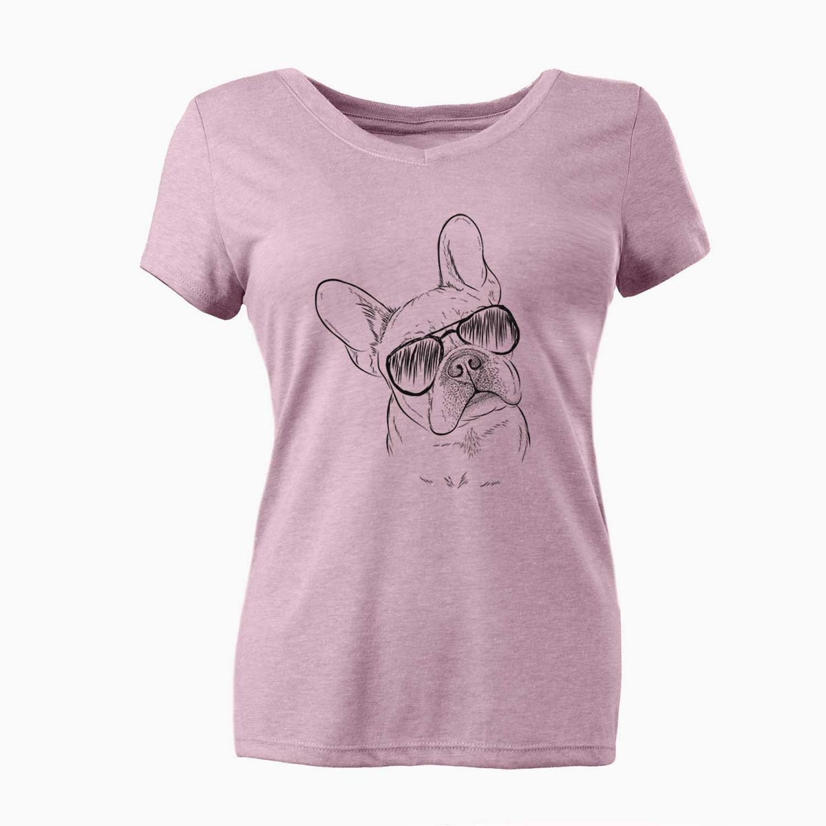 Aviator Loki the French Bulldog - Women's V-neck Shirt