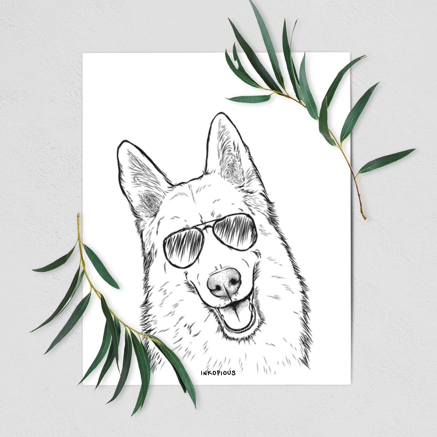 Loki the Husky Shepherd Mix Art Print