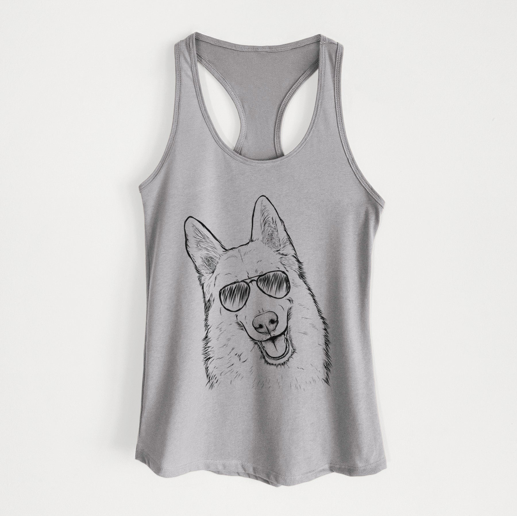 Loki the Husky Shepherd Mix - Women's Racerback Tanktop