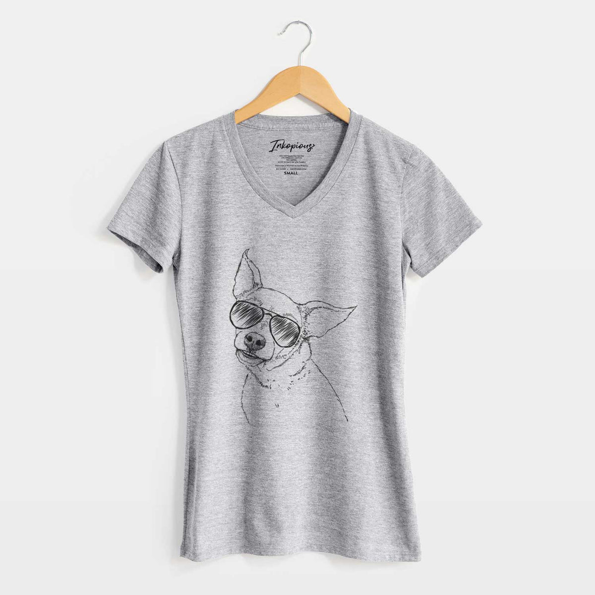 Aviator Lola the Chiweenie - Women's V-neck Shirt