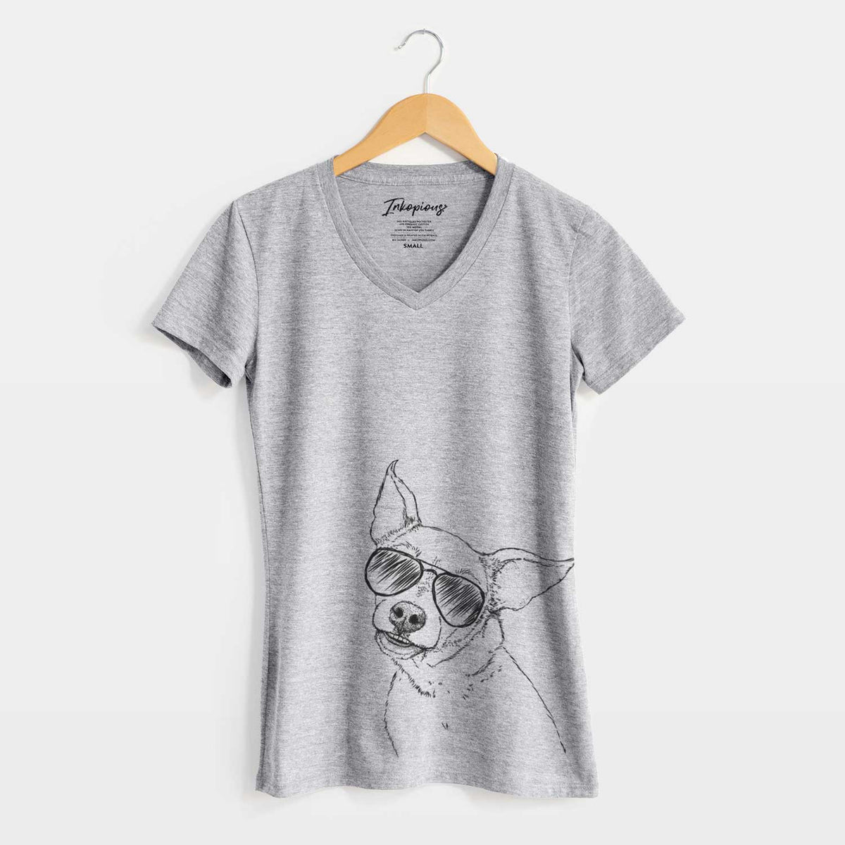 Aviator Lola the Chiweenie - Women's V-neck Shirt