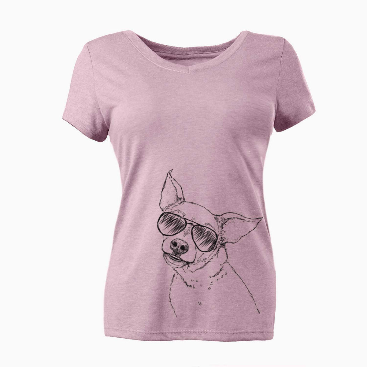 Aviator Lola the Chiweenie - Women's V-neck Shirt