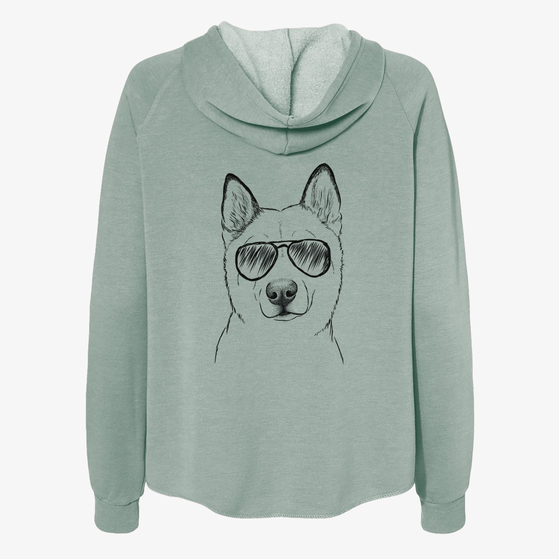 London the Siberian Husky - Women's Cali Wave Zip-Up Sweatshirt