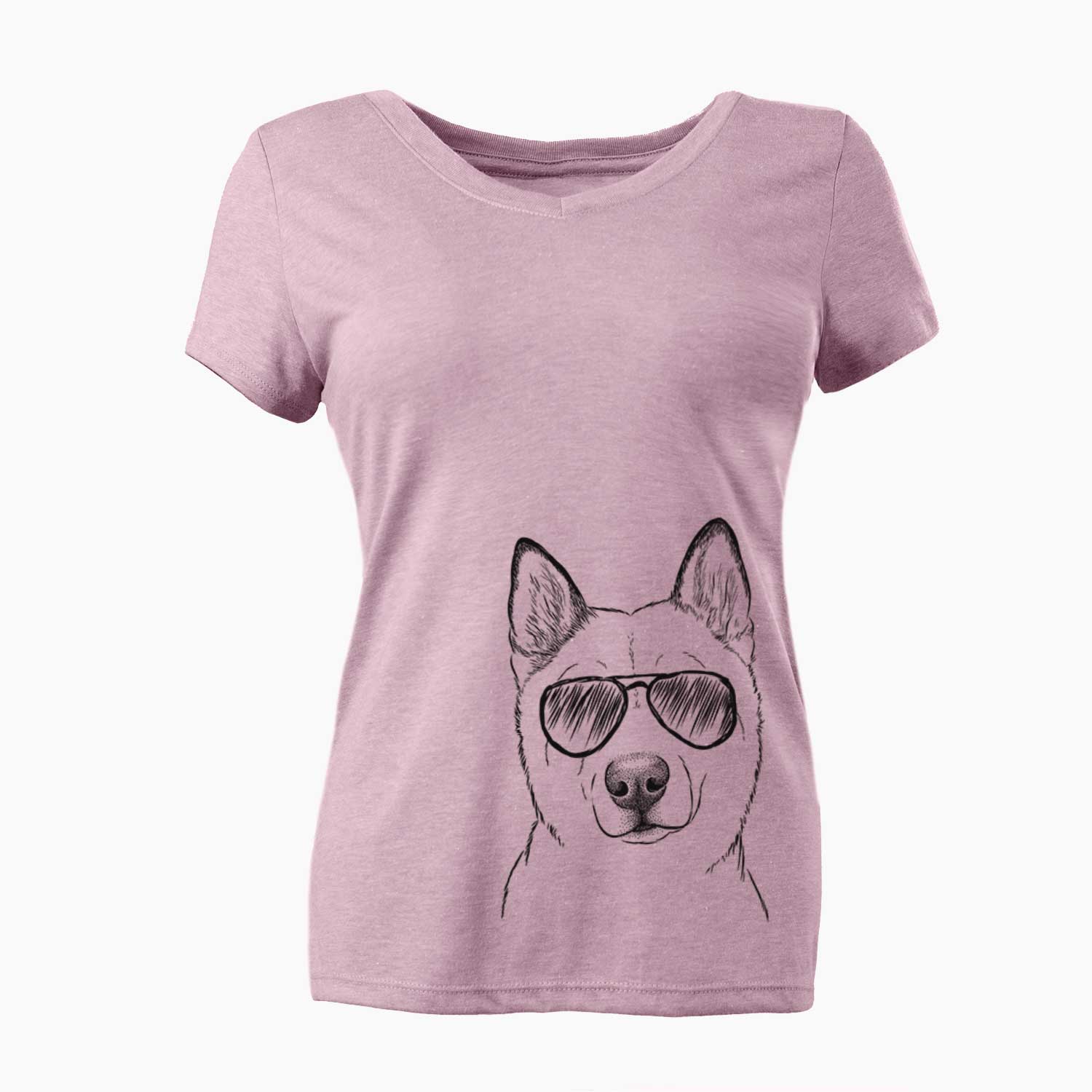 Aviator London the Siberian Husky - Women's V-neck Shirt