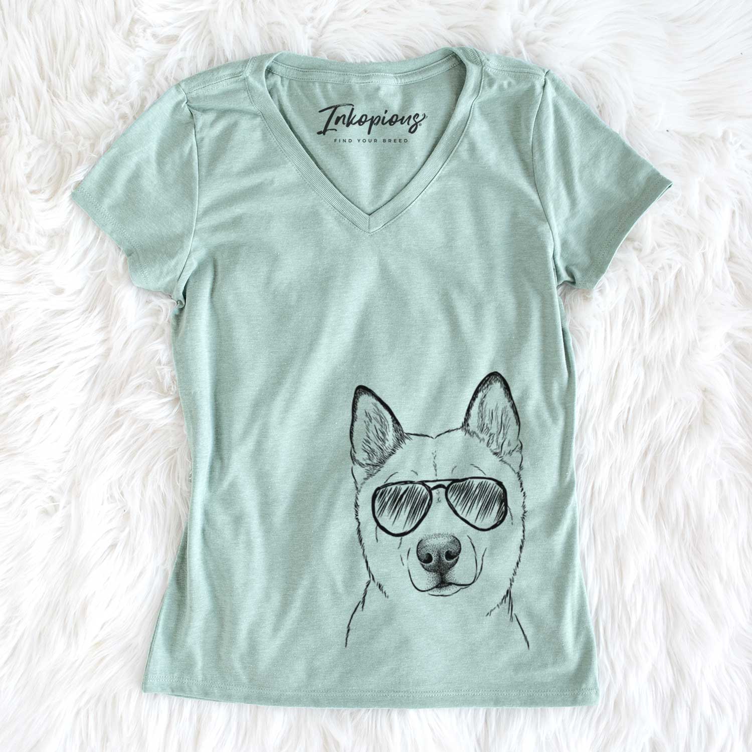 Aviator London the Siberian Husky - Women's V-neck Shirt