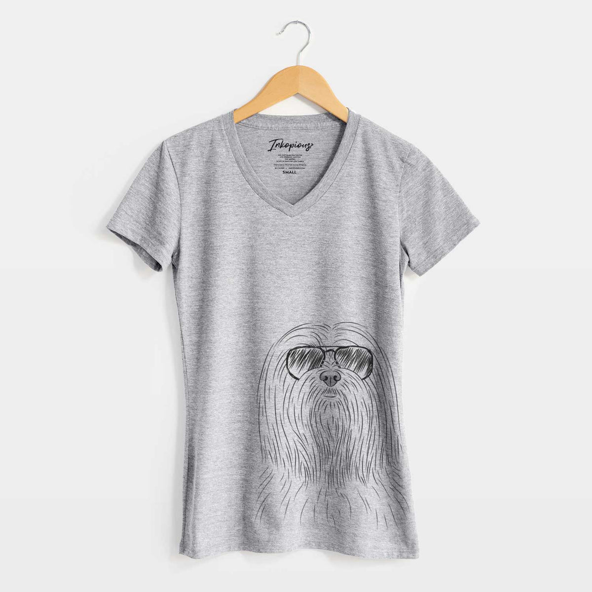 Aviator Lorenzo the Lhasa Apso - Women's V-neck Shirt