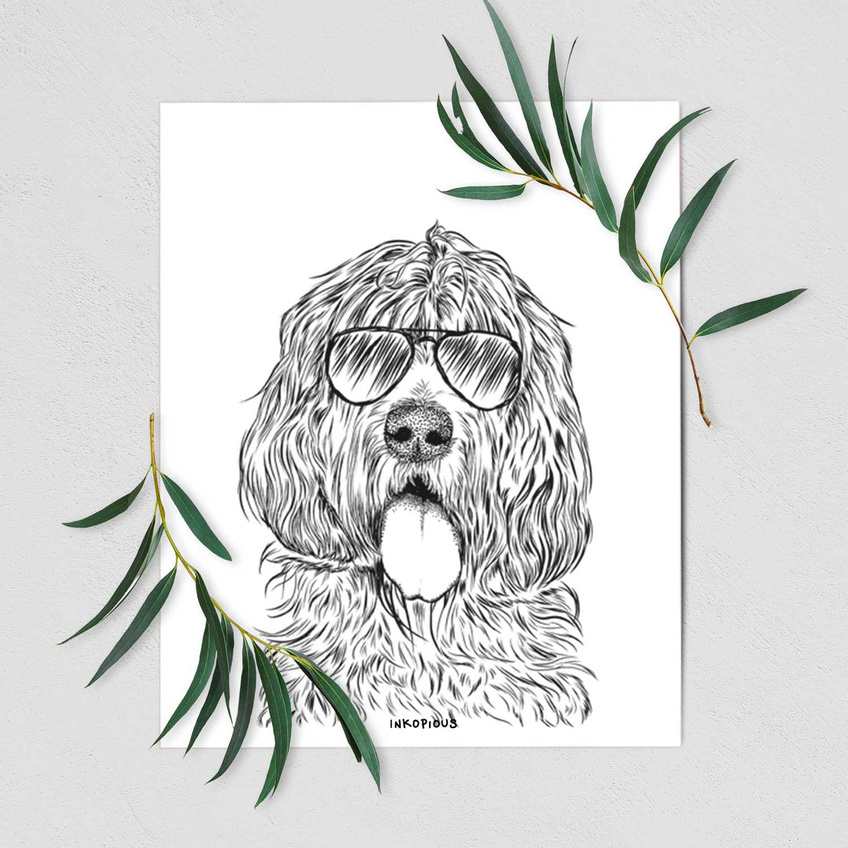 Lou the Otterhound Art Print
