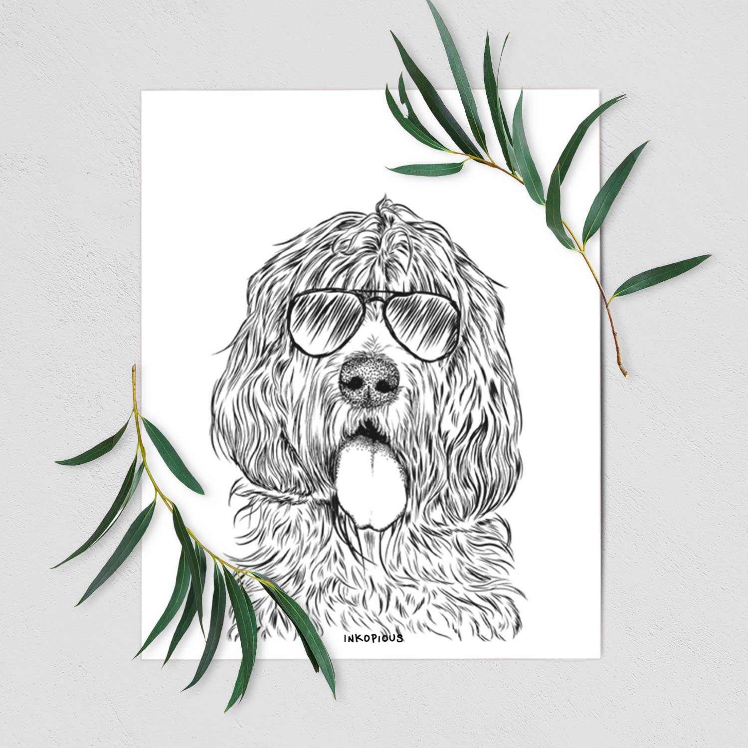 Lou the Otterhound Art Print