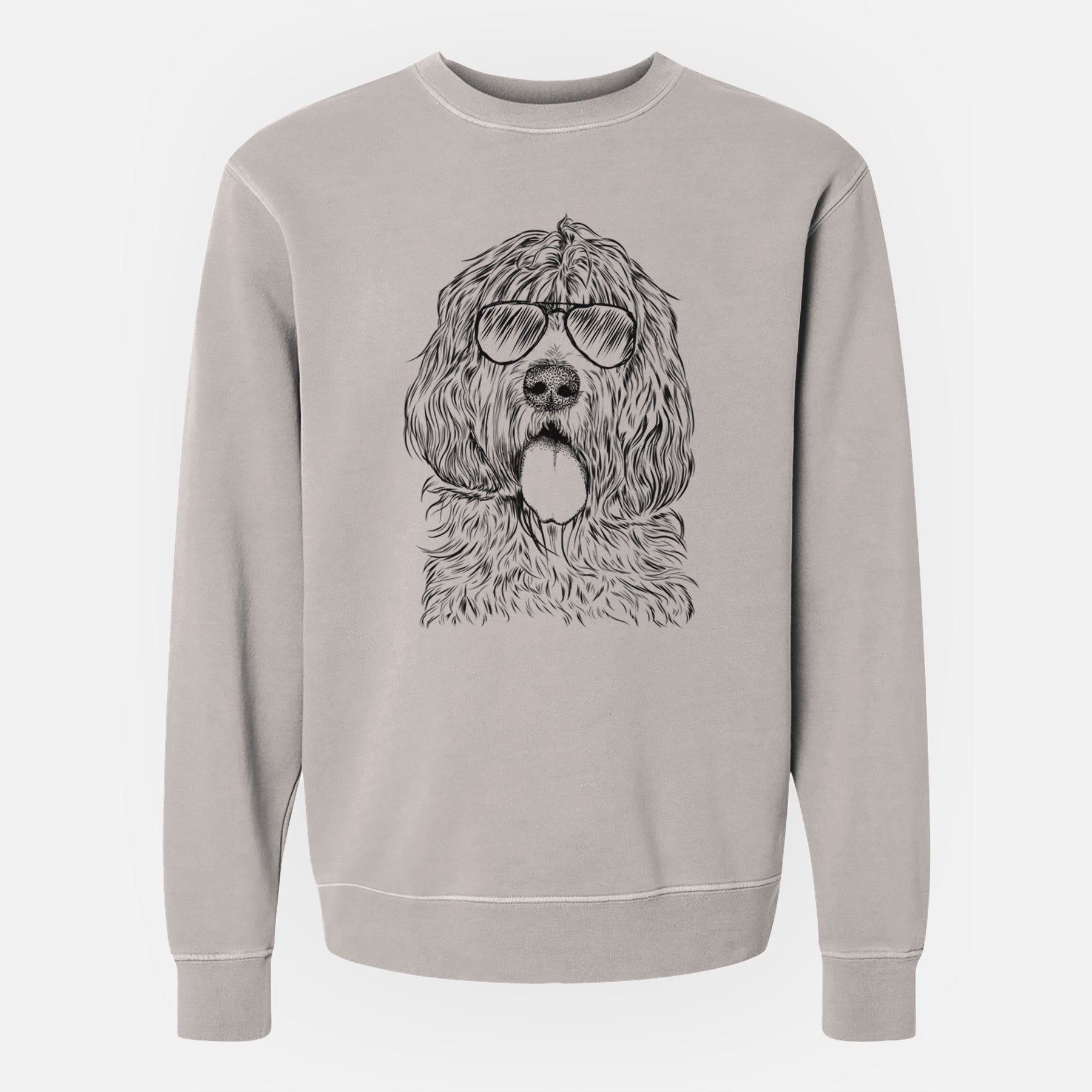 Aviator Lou the Otterhound - Unisex Pigment Dyed Crew Sweatshirt