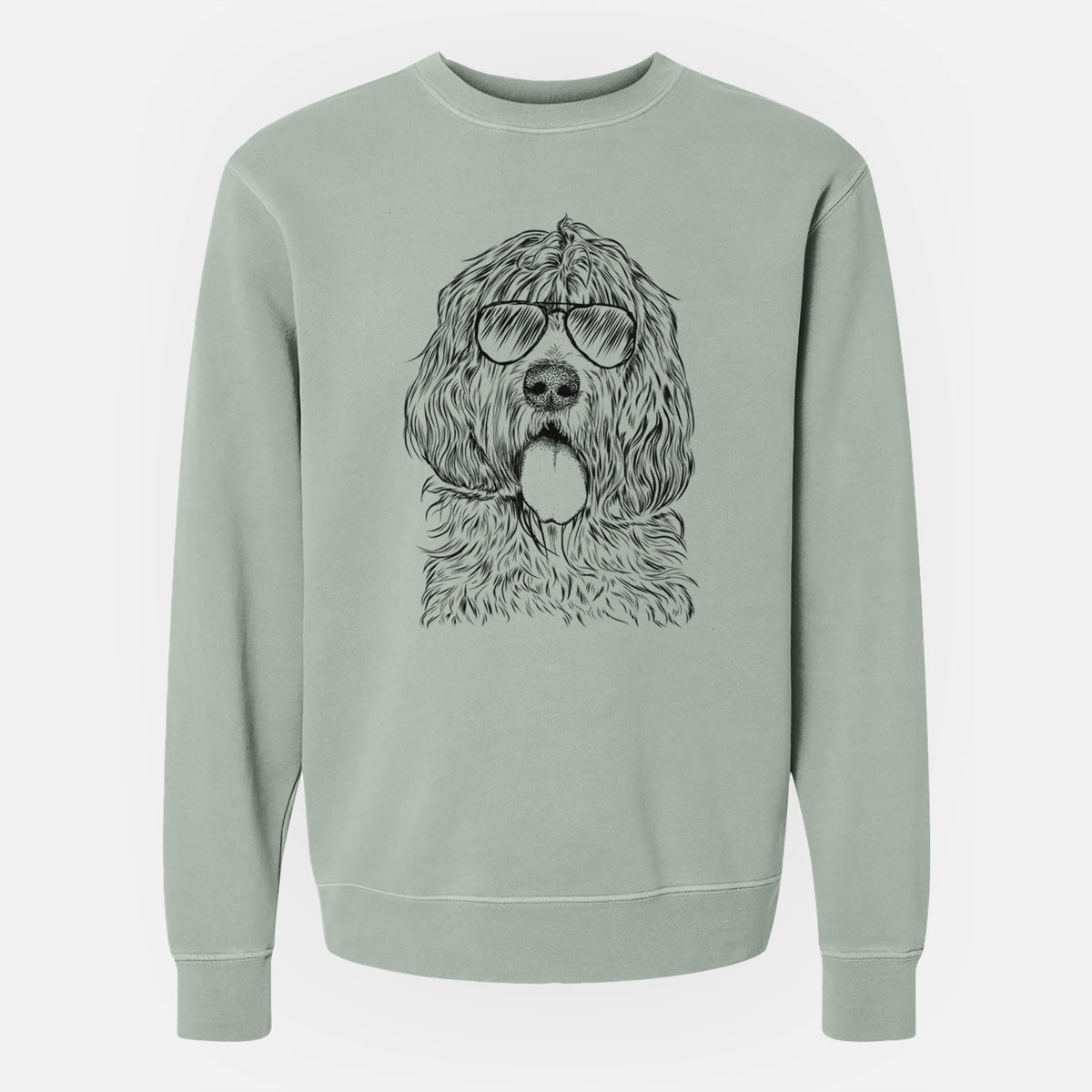 Aviator Lou the Otterhound - Unisex Pigment Dyed Crew Sweatshirt