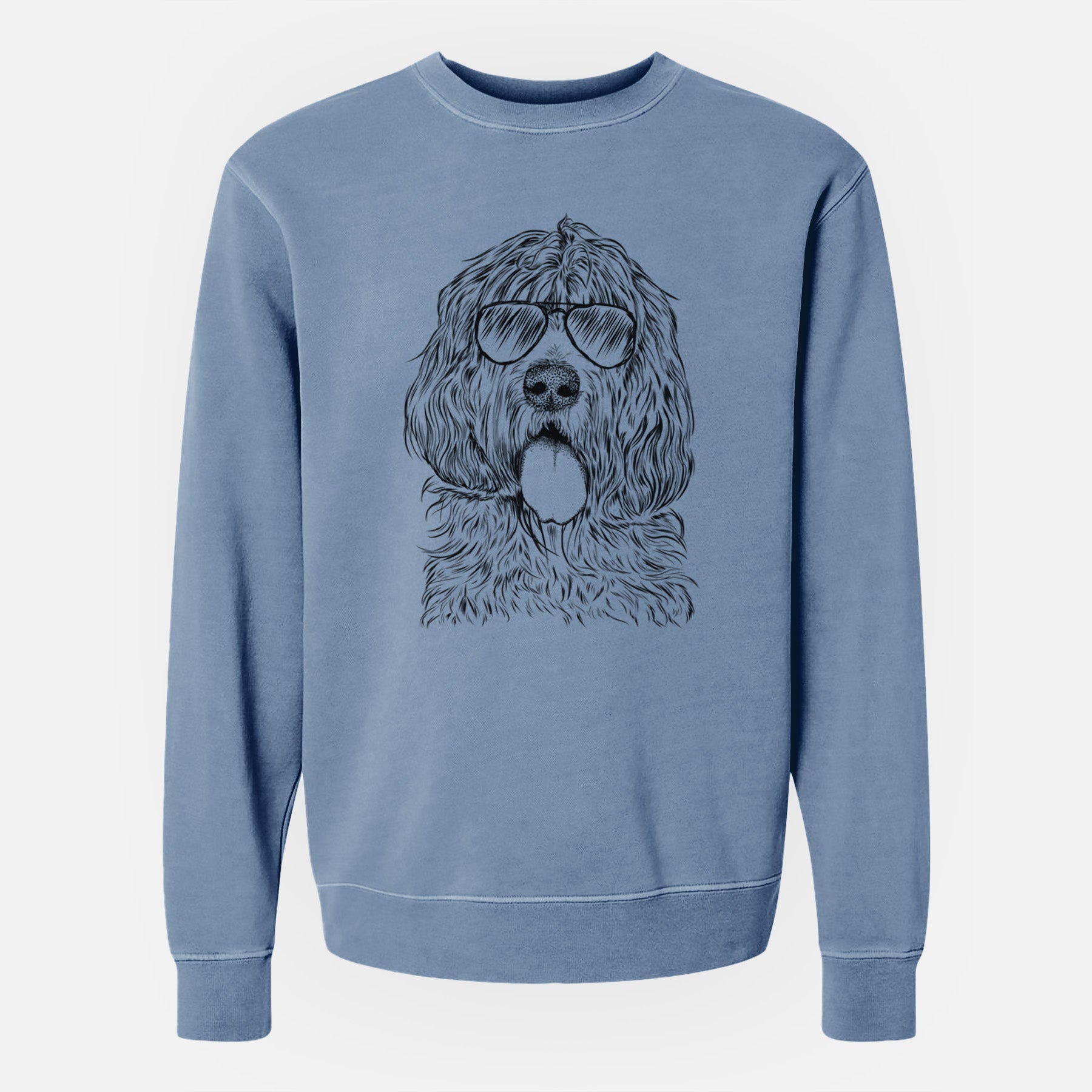 Aviator Lou the Otterhound - Unisex Pigment Dyed Crew Sweatshirt