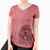 Aviator Lou the Otterhound - Women's V-neck Shirt