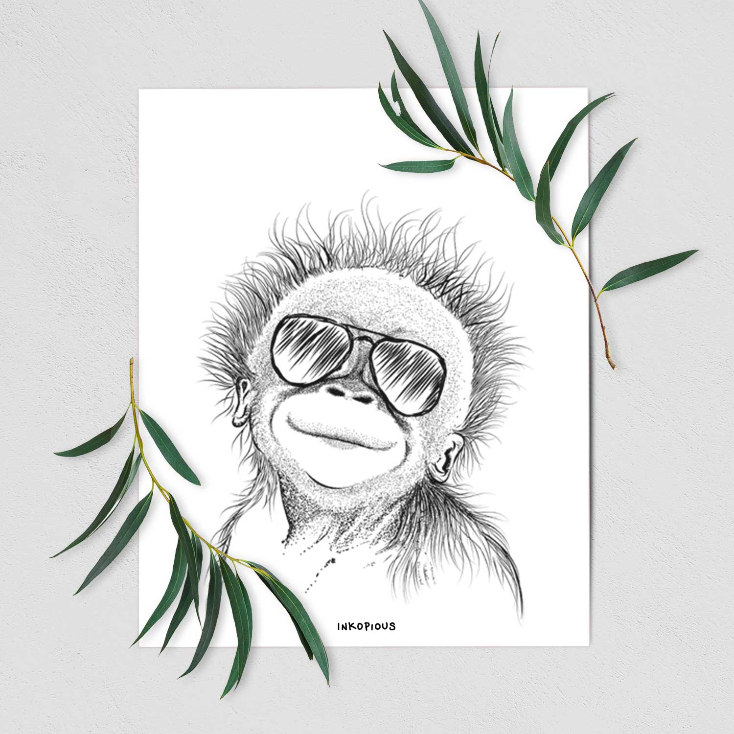 Louie the Baby Orangutan Art Print