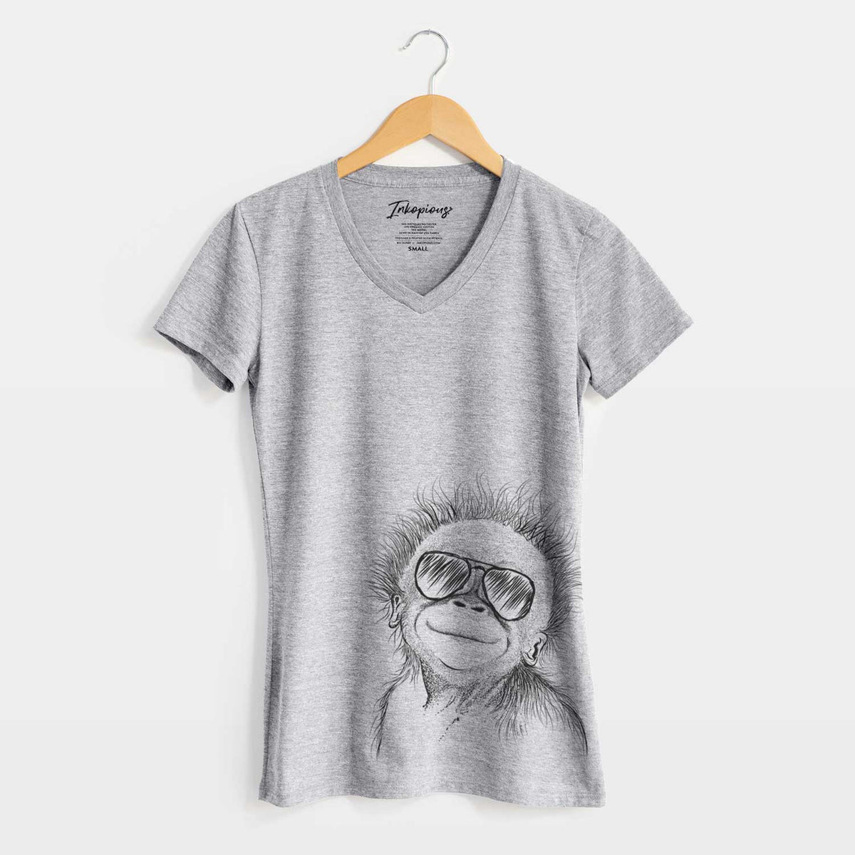 Aviator Louie the Baby Orangutan - Women&#39;s V-neck Shirt