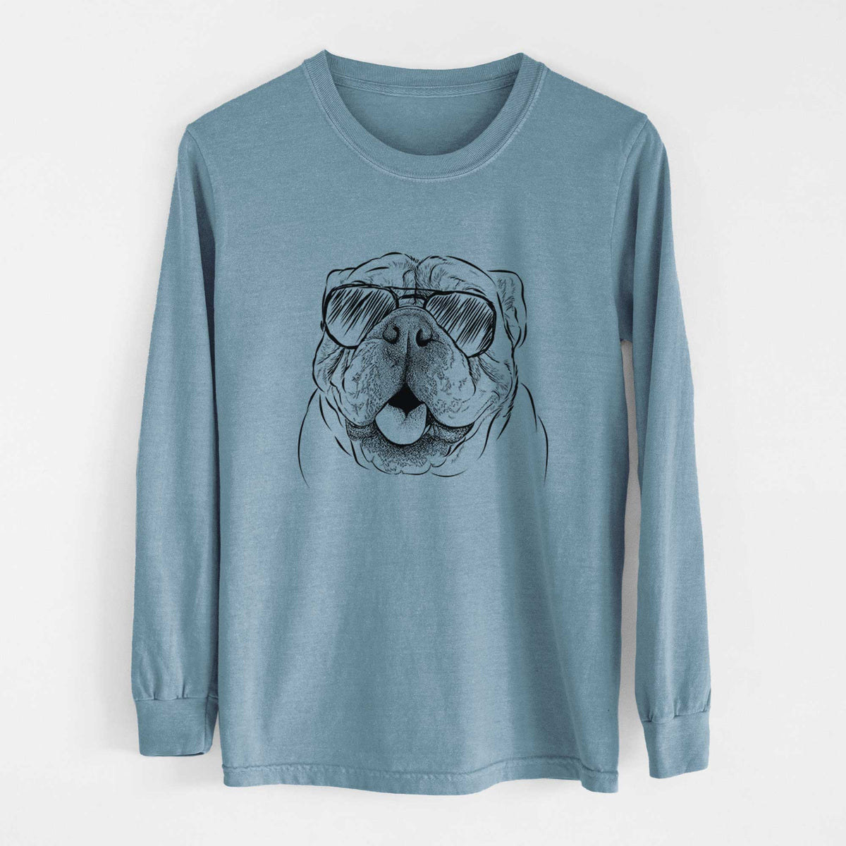 Aviators Louie the English Bulldog - Heavyweight 100% Cotton Long Sleeve