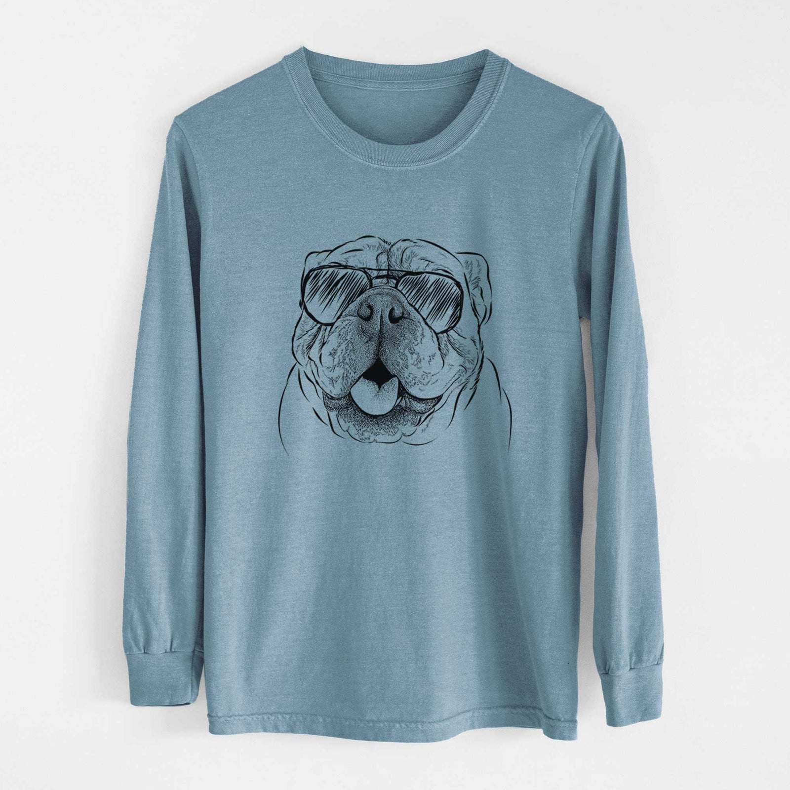 Aviators Louie the English Bulldog - Heavyweight 100% Cotton Long Sleeve
