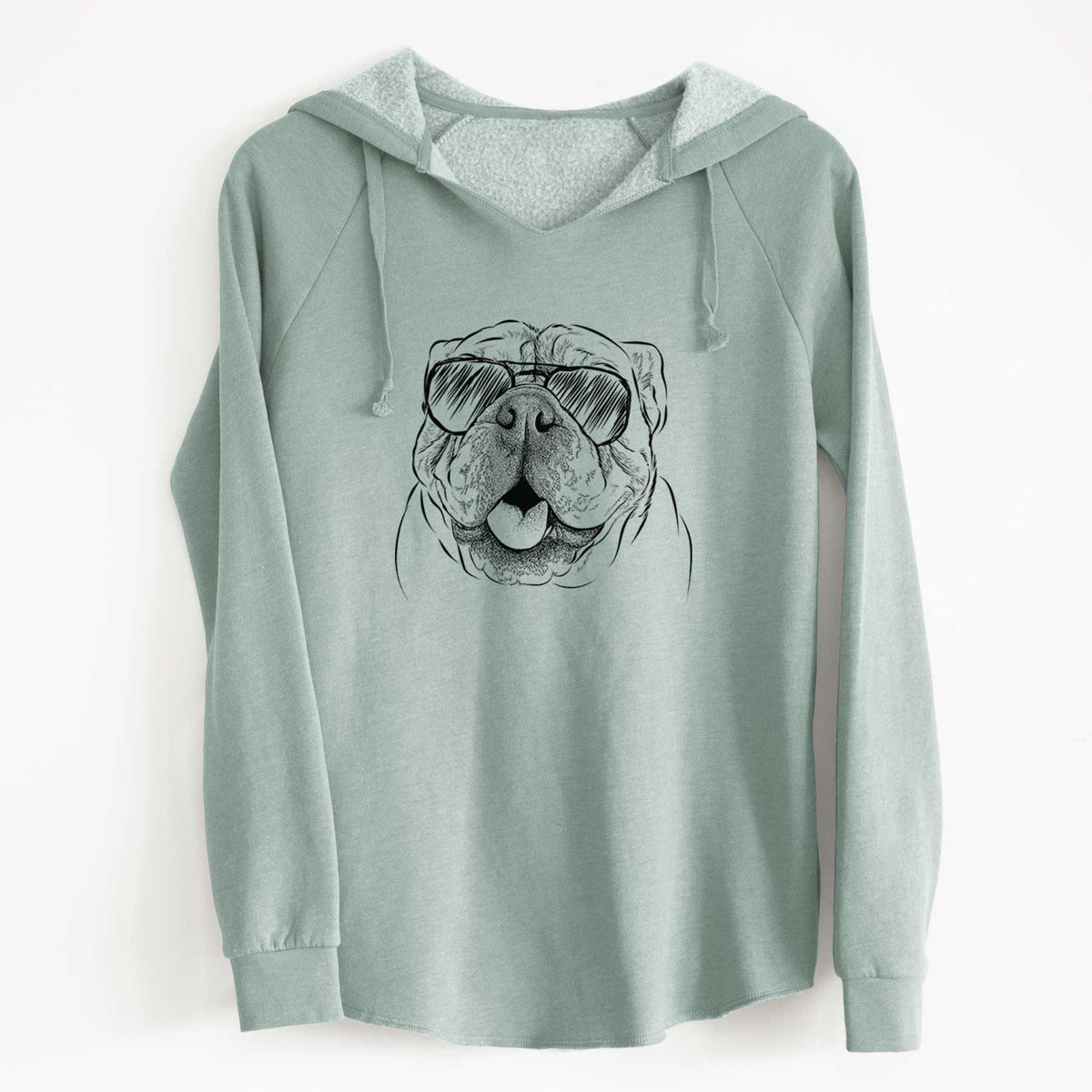 Aviator Louie the English Bulldog - Cali Wave Hooded Sweatshirt